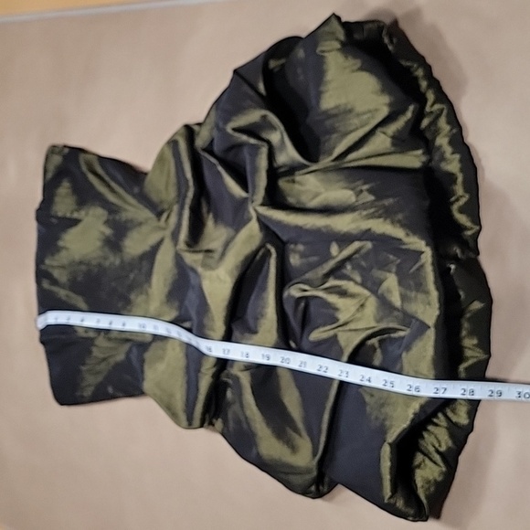 Jessica McClintlock Size 6 Metallic Olive Green Cocktail Satin Dress Gently Used - Picture 10 of 13
